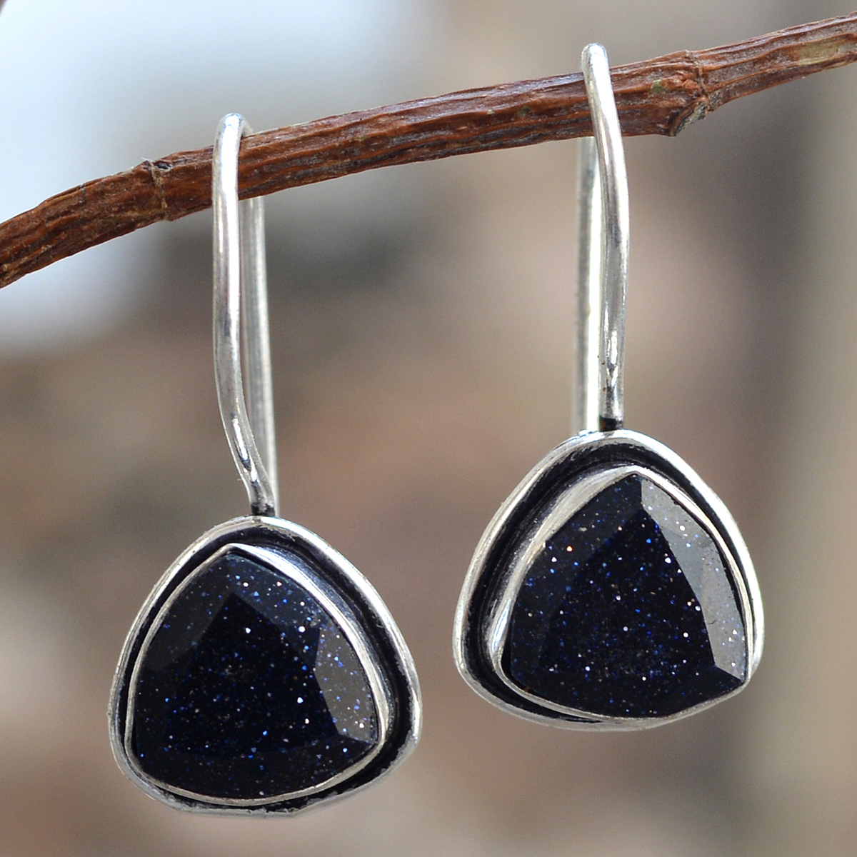 Silver Blue Sunstone Earrings - 10x10 Mm Stone Size, Dangle Design In Sterling Silver | Perfect For Engagements, Weddings, And Gift Giving