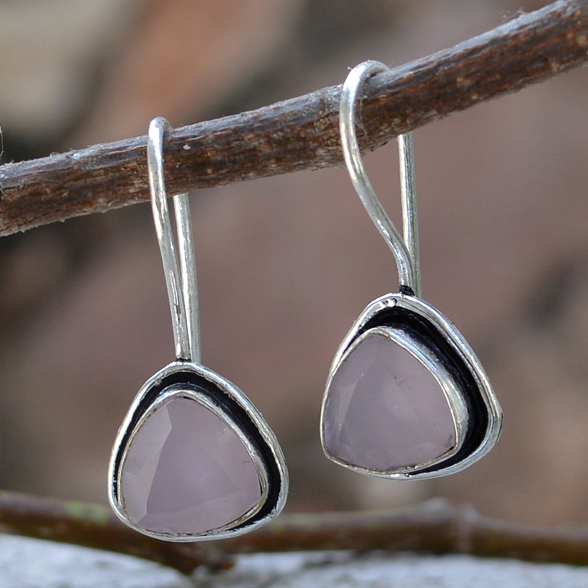 Rose Quartz Earring Pg-122593 Gender: Women