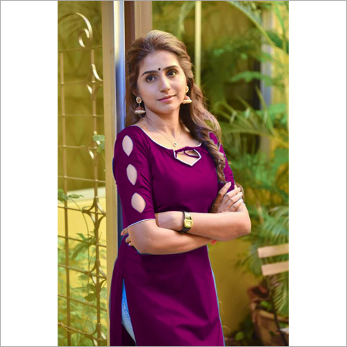 Green Ladies Plain Kurti
