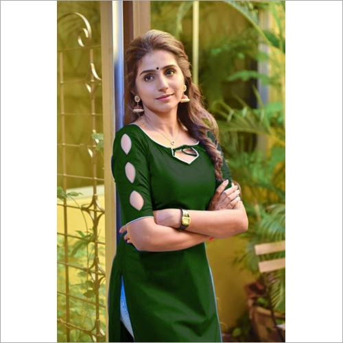 Green Ladies Plain Kurti