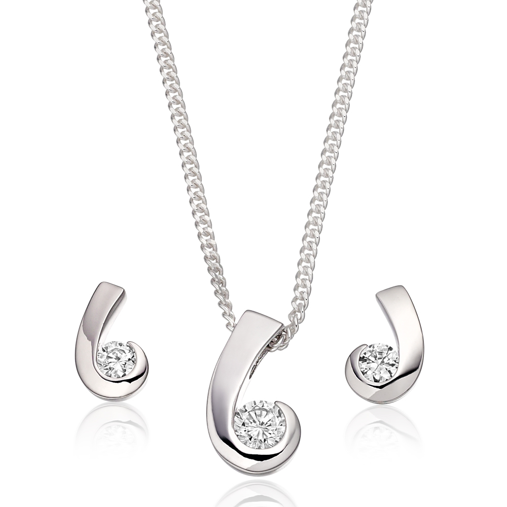 Silver Jewellery Pendant Earrings