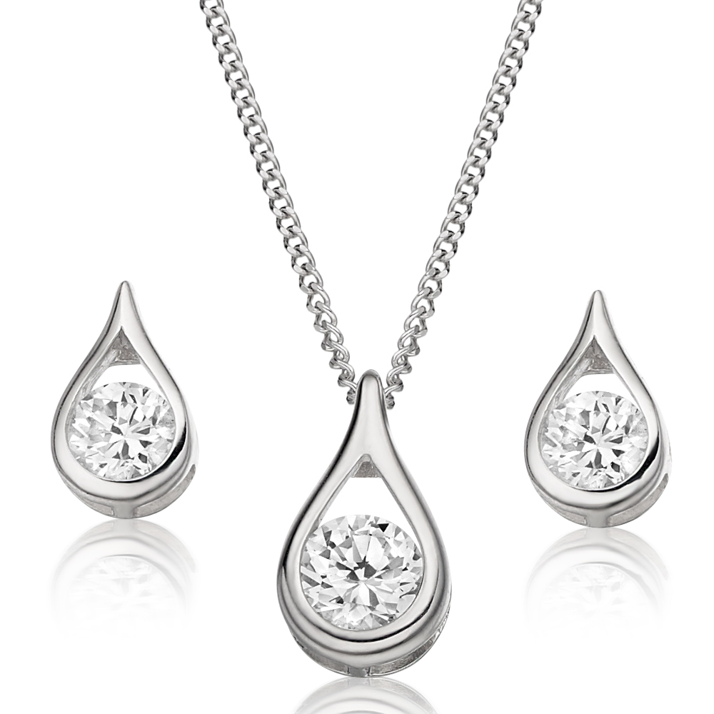 Silver Jewellery Pendant Earrings