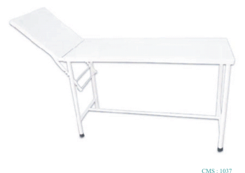 Two Section Examination Table - Steel, 1800-2000 mm Length, 500-700 mm Width, 600-800 mm Height, White | 150 kg Weight Capacity, Ideal for Patient Examination and Procedures