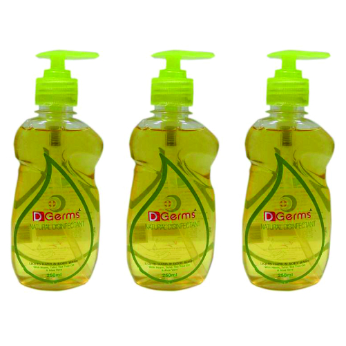 D Germs Hand And Body Wash - 250 Ml Pump Bottle | Herbal Ingredients, Detoxifying, Natural Disinfectant, Dermatologically Tested