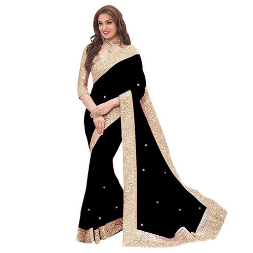 Ethnic Black Patta Saree