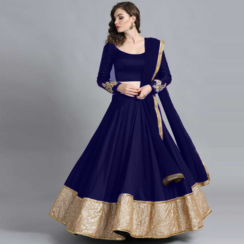 Blue Akshara Anarkali Suit