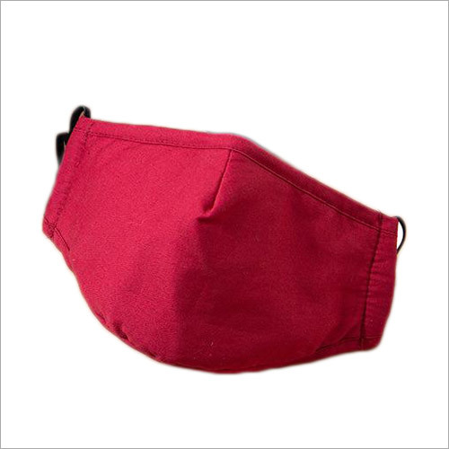 Cotton Printed Face Mask - Cotton, 17x9 Cm, Red | Reusable, Breathable, Washable, Elastic Earloops, 2 Layers