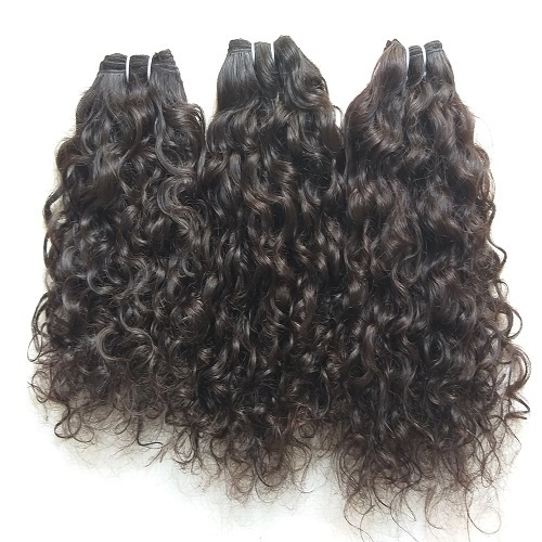 Natural Curly Human Hair Machine Weft - Remy Indian Hair, 8-40 Inch Length | Tangle Free, Shedding Free, Smooth & Silky Finish