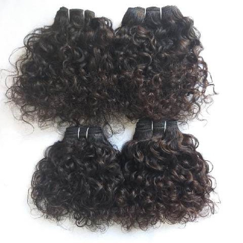 Natural Curly Human Hair Machine Weft - Remy Indian Hair, 8-40 Inch Length | Tangle Free, Shedding Free, Smooth & Silky Finish