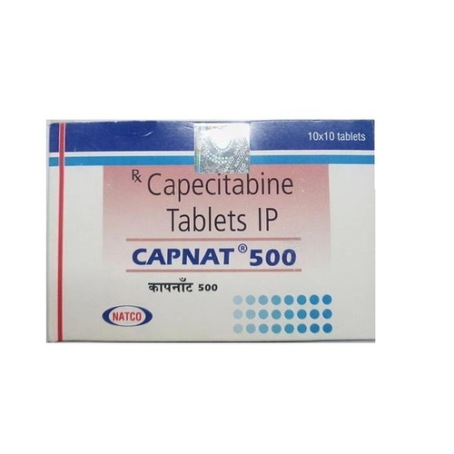 Capnat 500mg Tablet - 500mg Capecitabine, Anti-Cancer Treatment for Breast and Colon Cancer, 10 Tablets per Strip, Adult and Teenager Use, Prescription Required