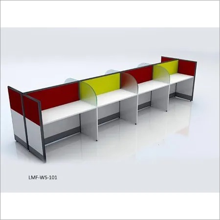 Multicolor Plywood Partition Base Workstation