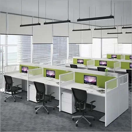 Office Workstation - Plywood, 1200x600mm, White Color, Height 750mm, Modular Design, Customized For 1 Seat