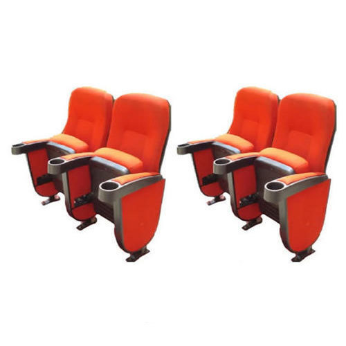 Red Theater Chair - Moulded PU Foam, 20-22 Inch CTC Tubular Steel Structure | Ideal for Auditory Environments