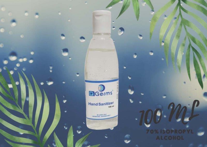 D Germs Hand Sanitizer Gel - Herbal Liquid Gel, 70% Isopropyl Alcohol, Transparent | Quick Drying, Non-stick Formula, Aloe Vera & Tea Tree Oil Infused, Kills 99.9% Germs