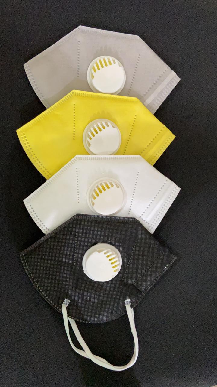 Kn95 Mask - Multi-layer Filtration | White, Black, Grey, Lemon - Multiple Use, Suitable For All Ages