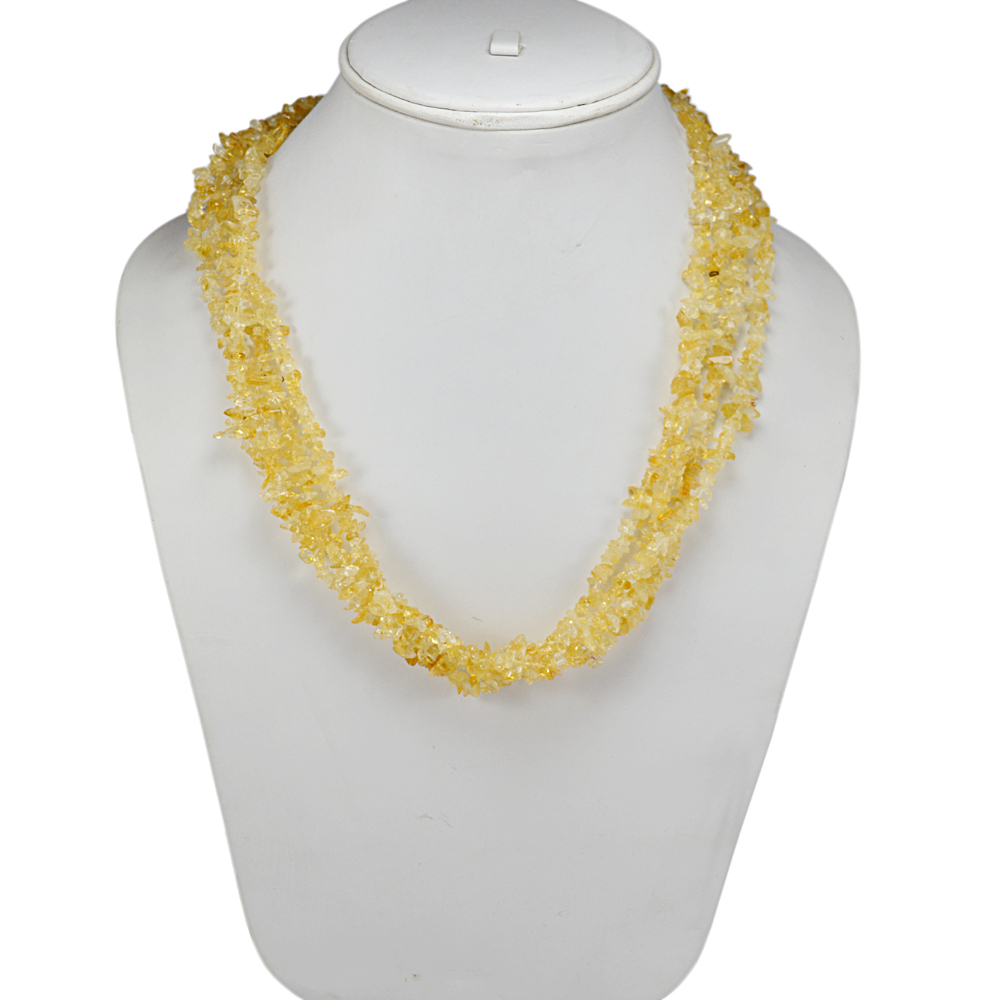 Citrine Gemstone Chips Necklace Pg-131511 Size: 2.4x53.6