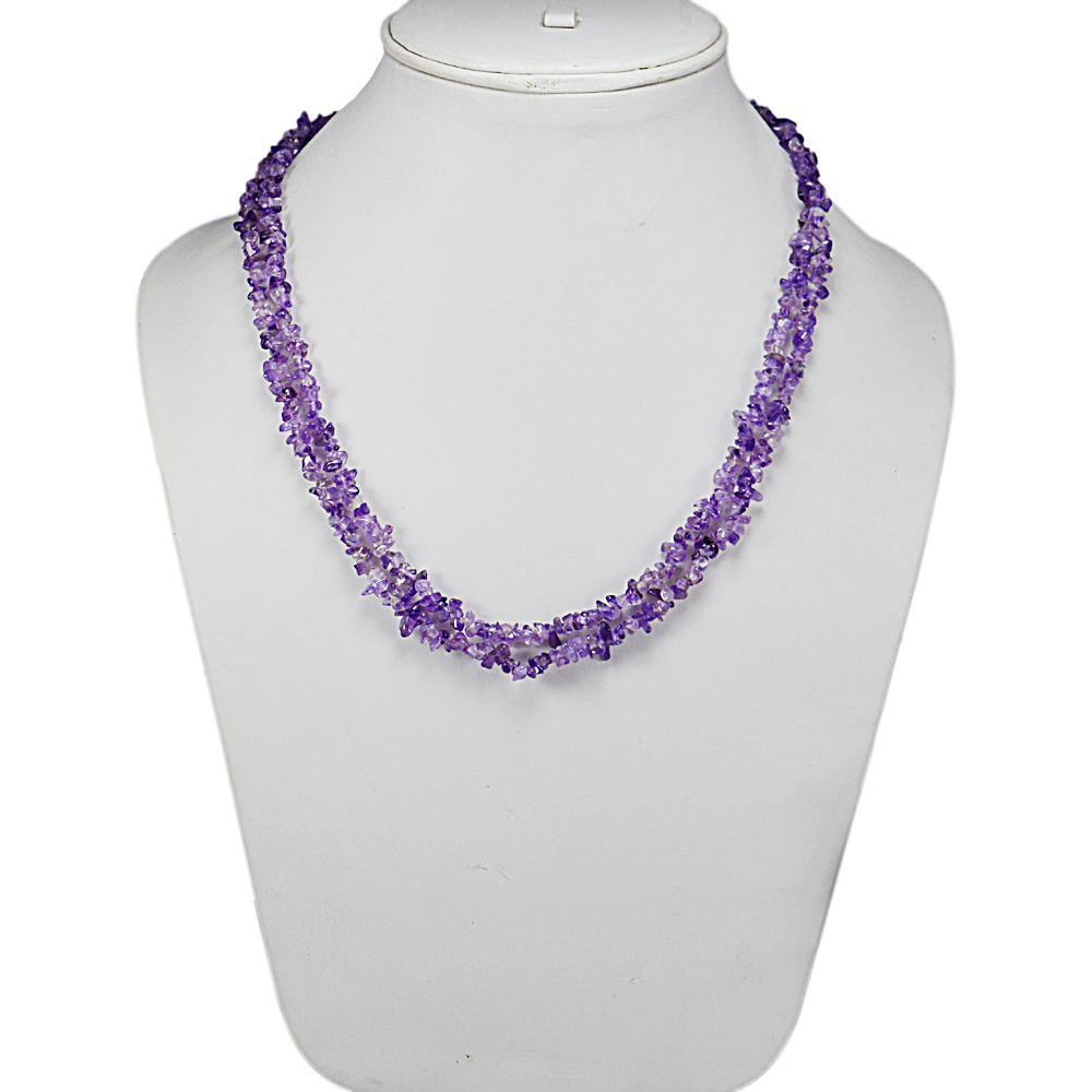 Amethyst Gemstone Chips Necklace Pg-131515 Size: 1.3x51.3