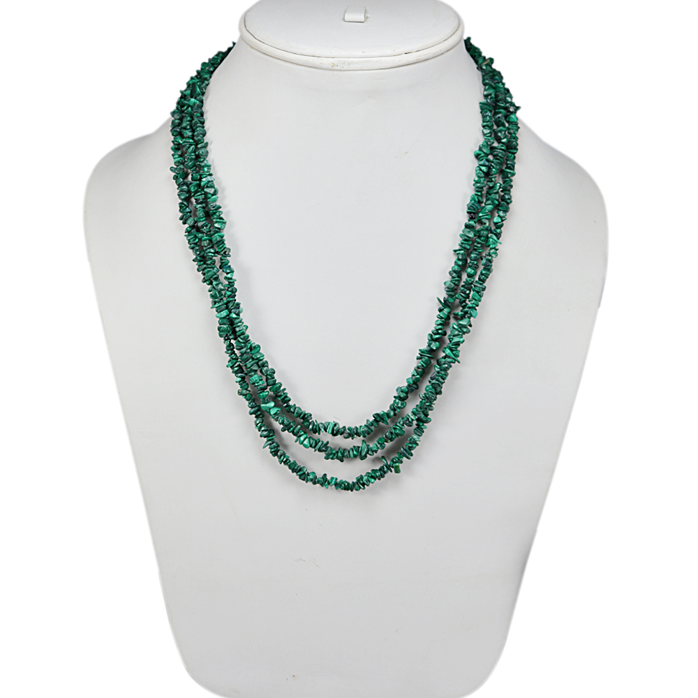 Malachite Gemstone Chips Necklace Pg-131516 Size: 1.7x51