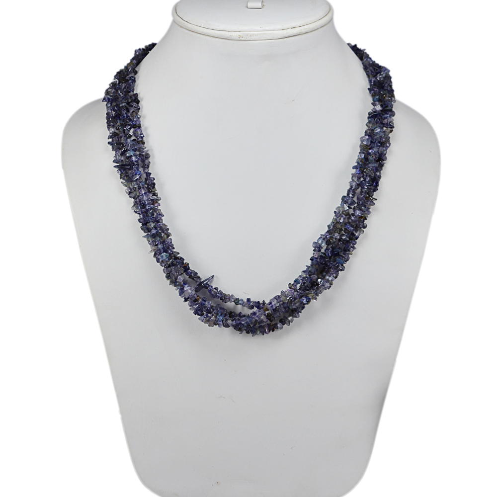 Iolite Gemstone Chips Necklace Pg-131523 Size: 2.2x54