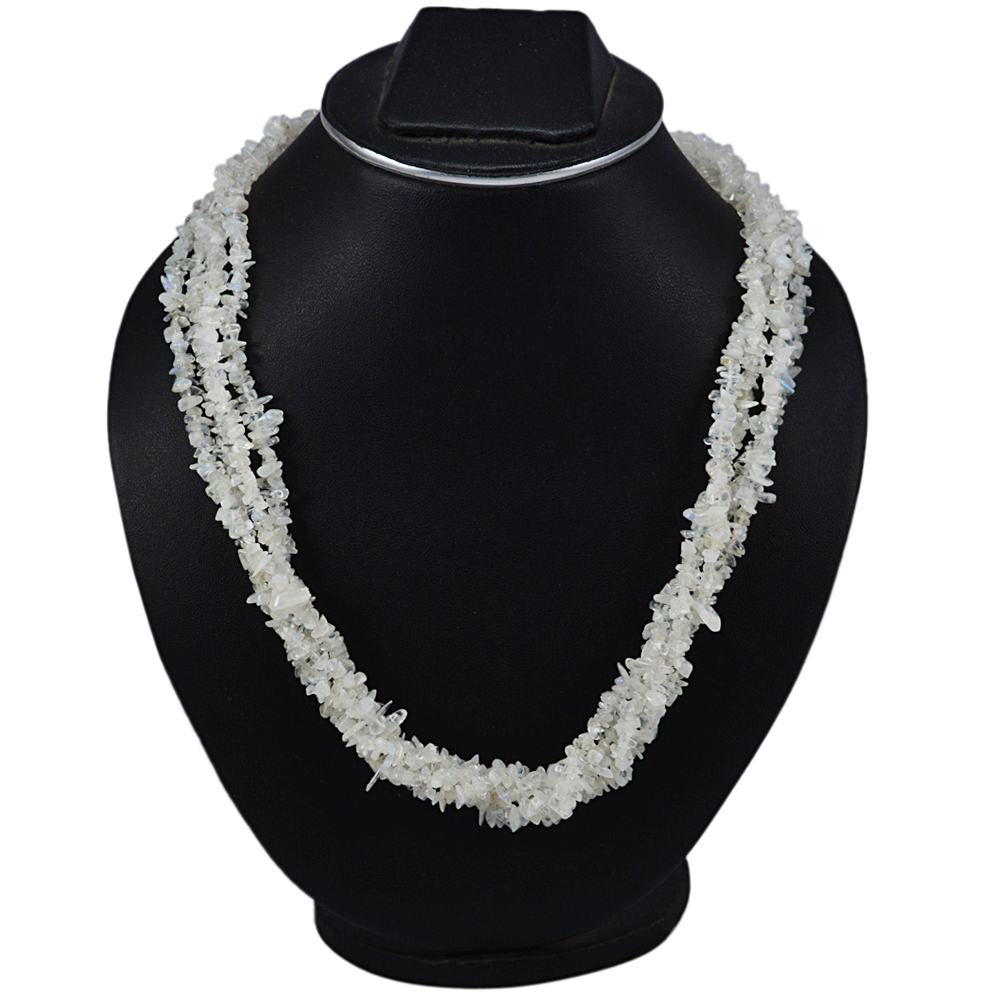 Rainbow Moonstone Chips Necklace Pg-131531 Size: 2x54