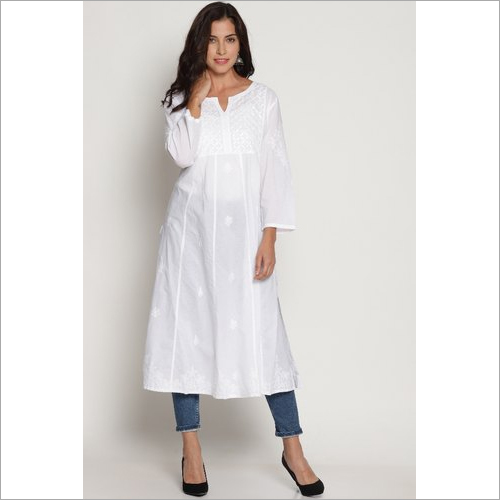 चिकन वर्क अनारकली सूट