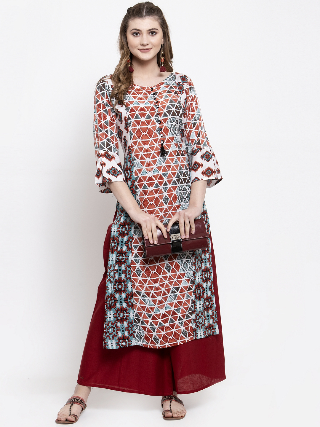 Multi Color Printed Kurtis With Palazzo