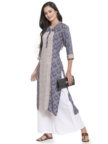 Multi Color Rayon Printed Kurtis With Palazzo Set