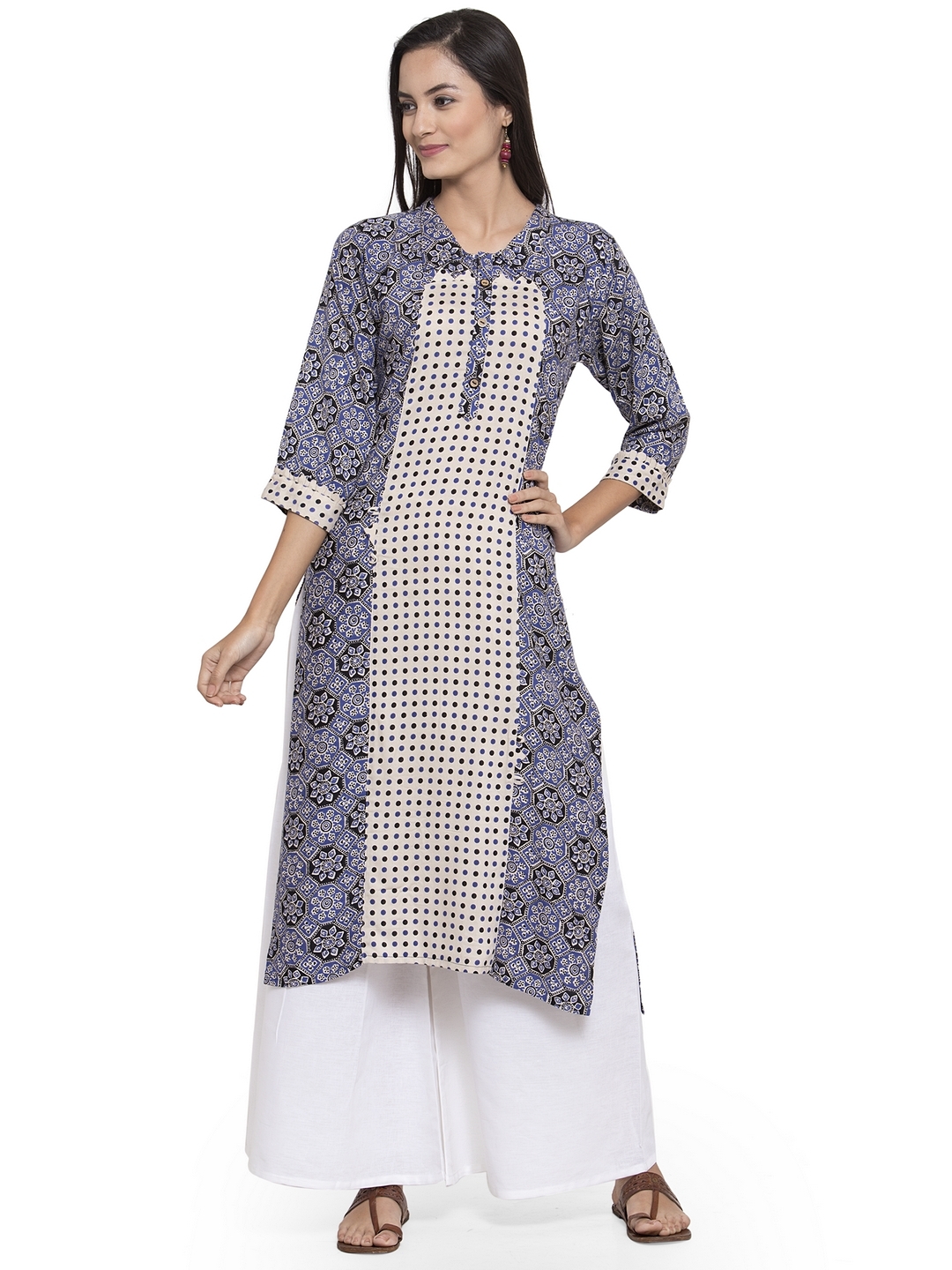 Multi Color Rayon Printed Kurtis With Palazzo Set