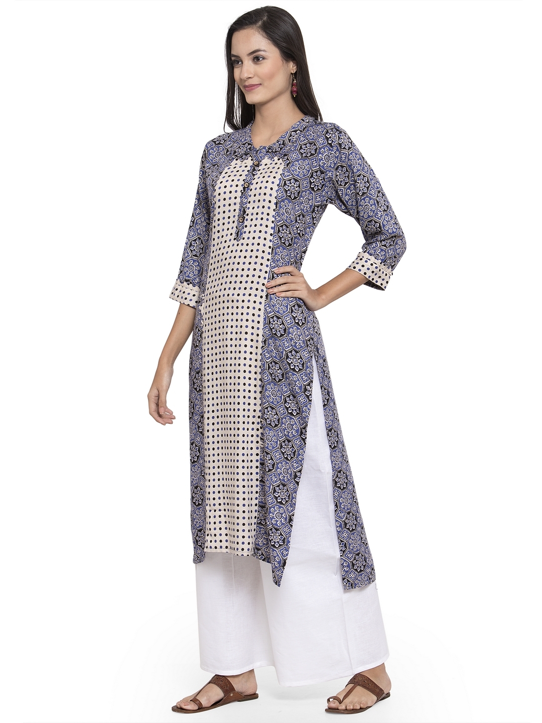 Multi Color Rayon Printed Kurtis With Palazzo Set