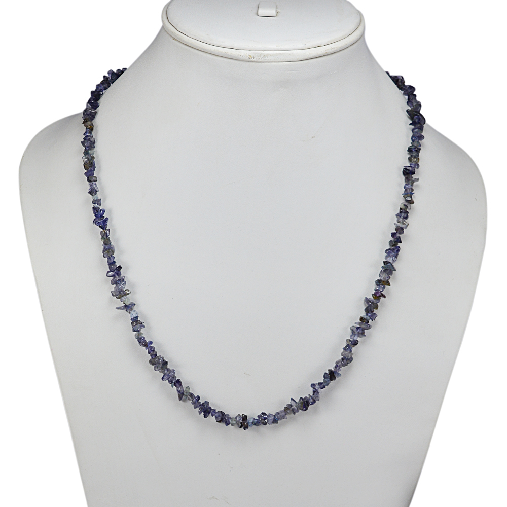 Iolite Gemstone Chips Necklace Pg-131549 Size: 0.8x55.10