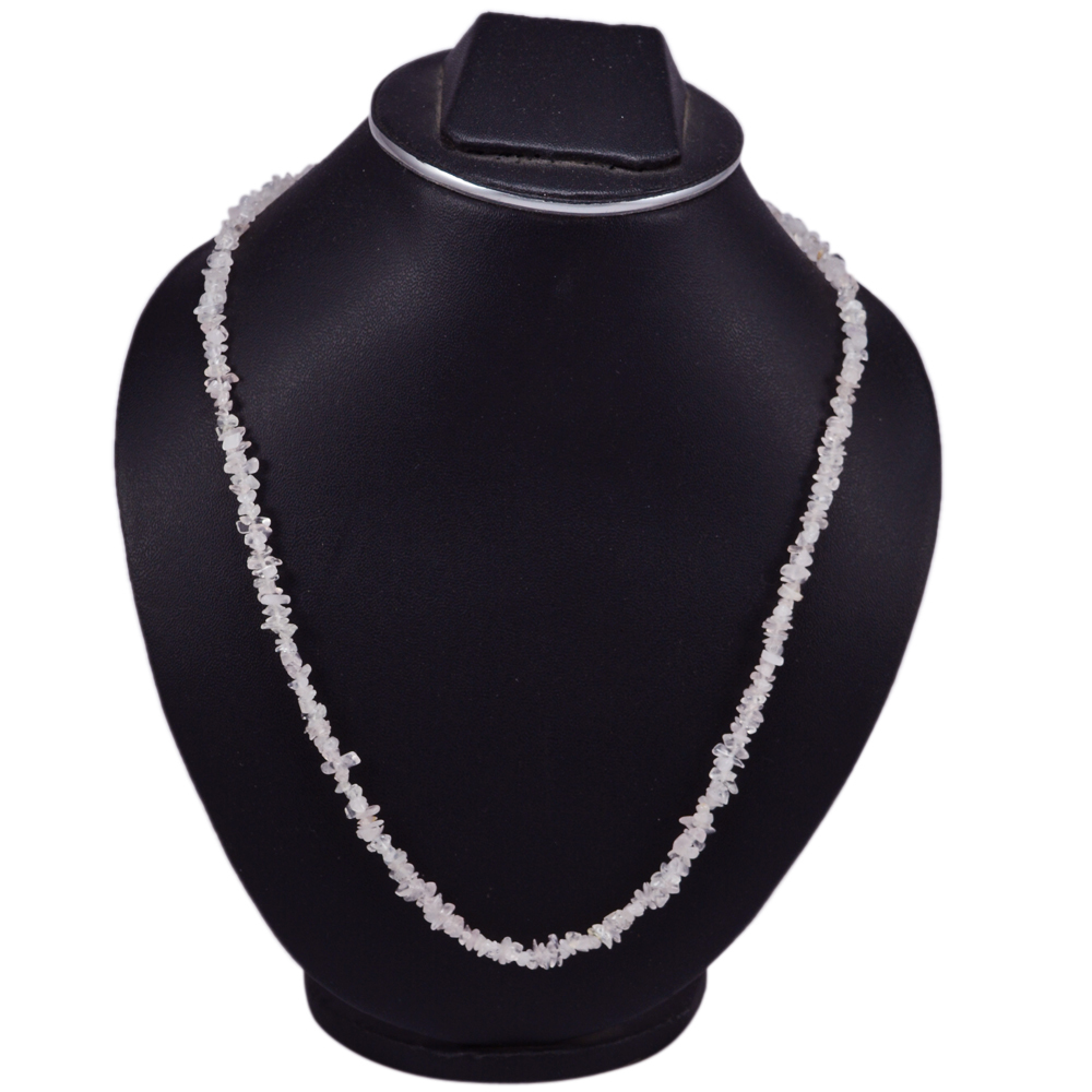 Rose Quartz Gemstone Chips Necklace Pg-131552 Size: 0.7x54.4