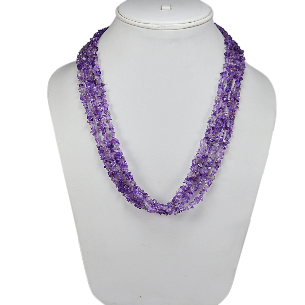 Amethyst Gemstone Chips Necklace Pg-131558 Size: 2.1x53.4