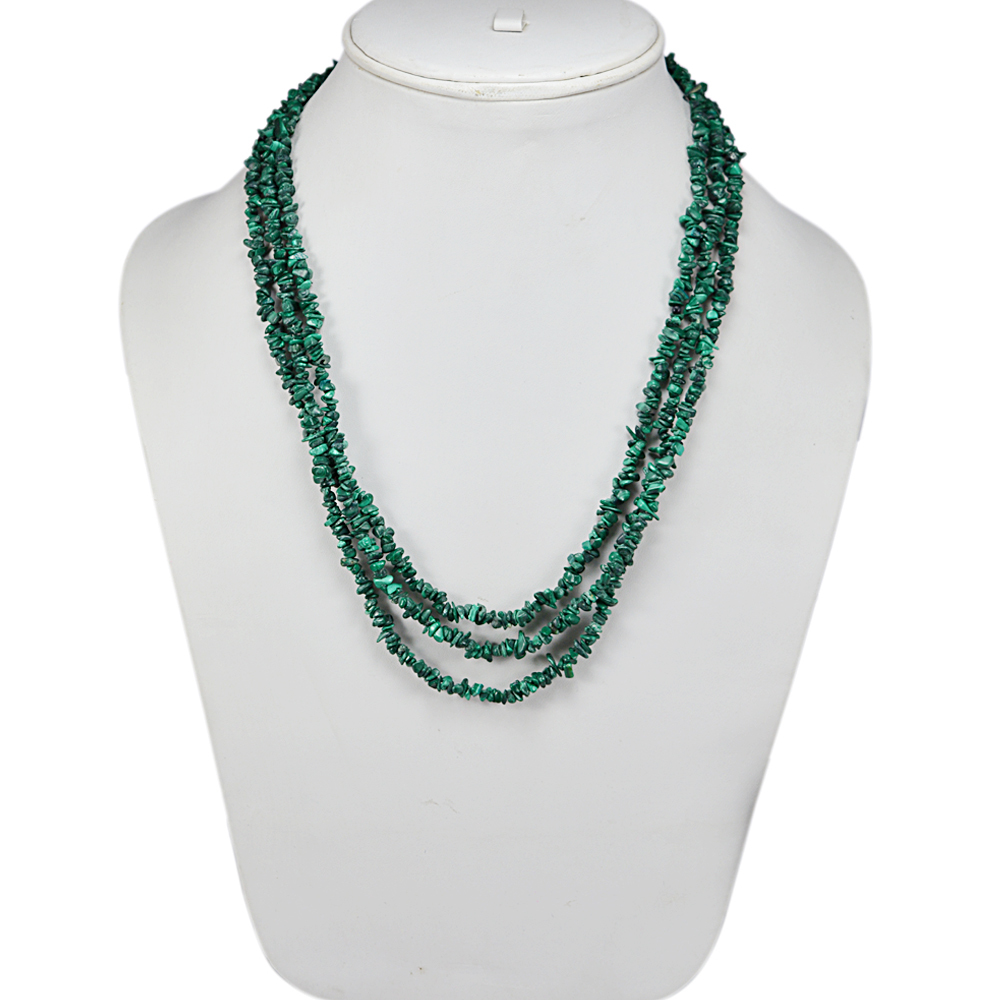 Malachite Gemstone Chips Necklace Pg-131561 Size: 1.7x51