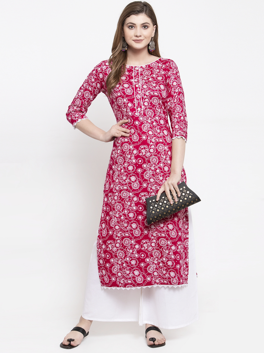 Multicolour Rayon Designer Kurta With Palazzo Set
