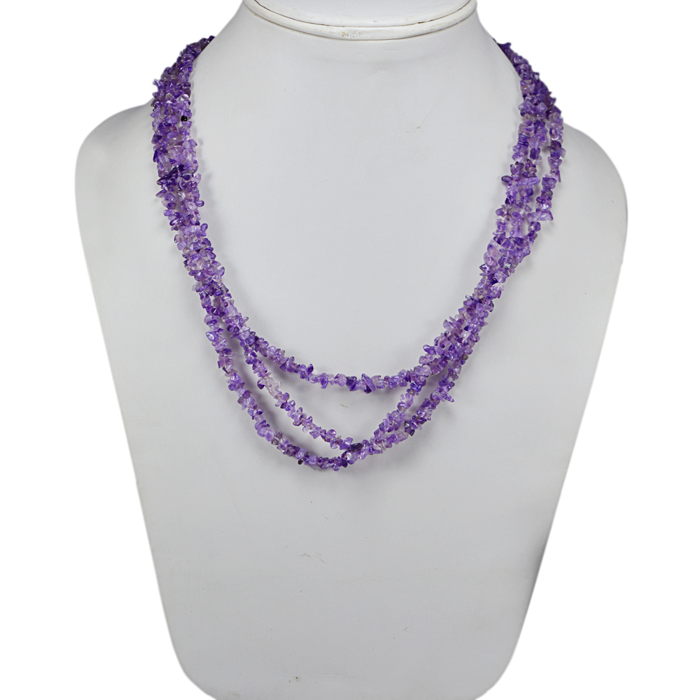 Amethyst Gemstone Chips Necklace Pg-131570 Size: 1.8x50.8