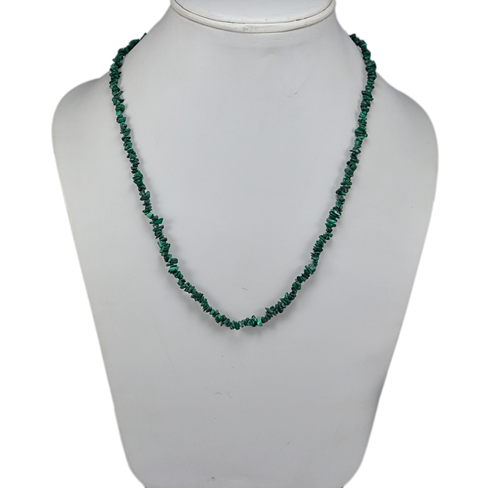 Malachite Gemstone Chips Necklace Pg-131571 Size: 0.6x54