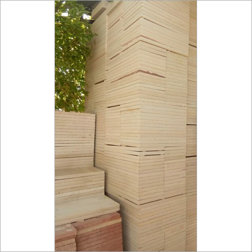 Dholpur Beige Stone - Sandstone Tile, 15-35 mm Thickness, Rectangular Shape, Plain Pattern, Ideal for Interior & Exterior Flooring Applications