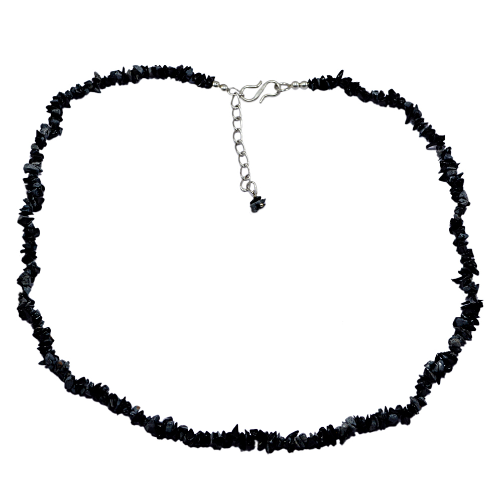 Snowflake Obsidian Gemstone Chips Necklace Pg-131586 Size: 0.7x52.8