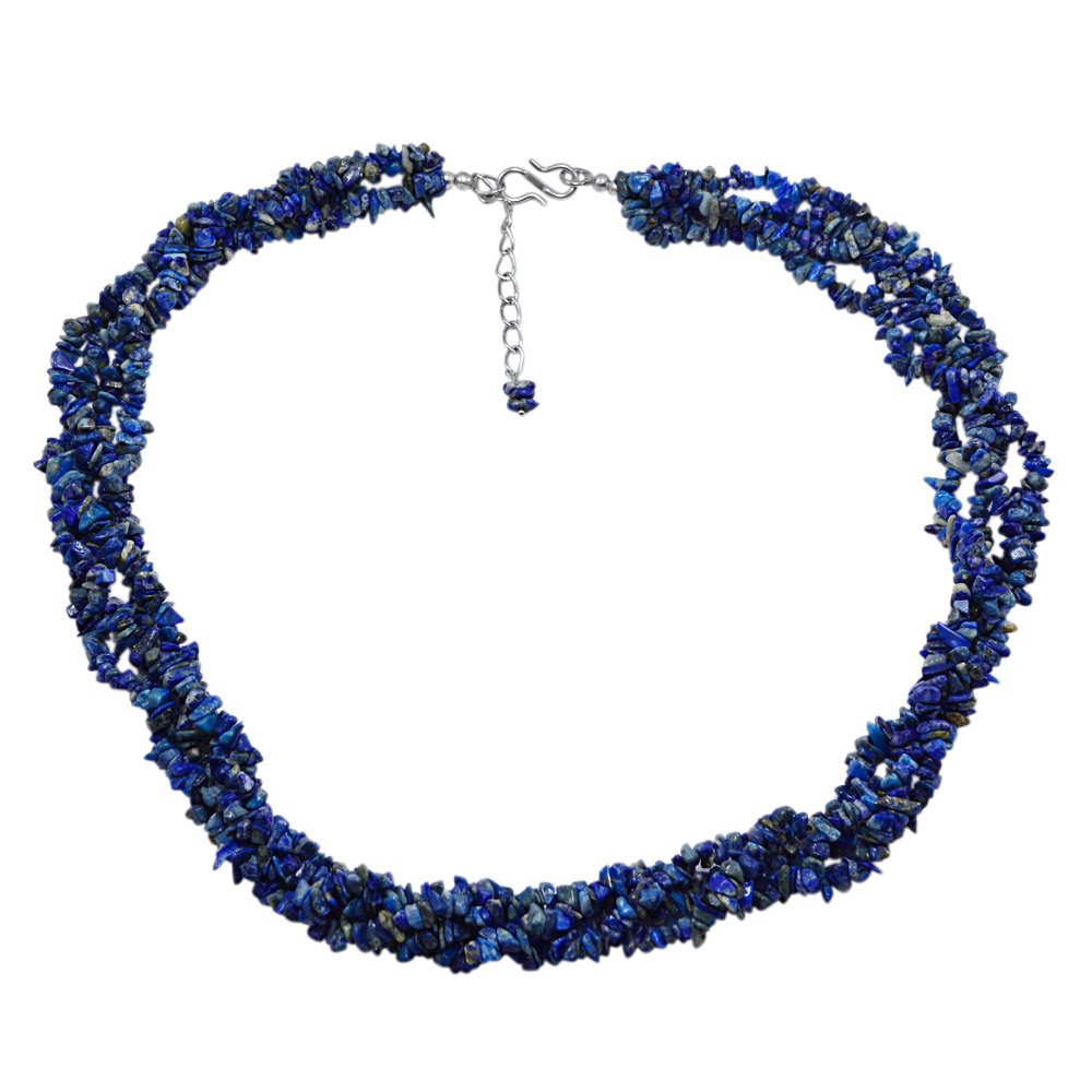 Sodalite Gemstone Chips Necklace Pg-131589 Size: 2.2x54.8