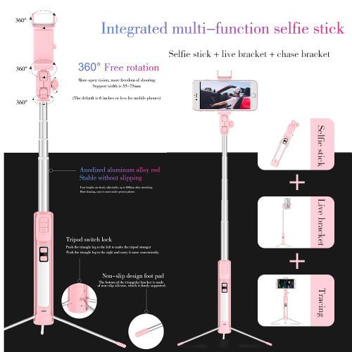Selfie Stick Phone Tripod Extendable Monopod With Bluetooth A18