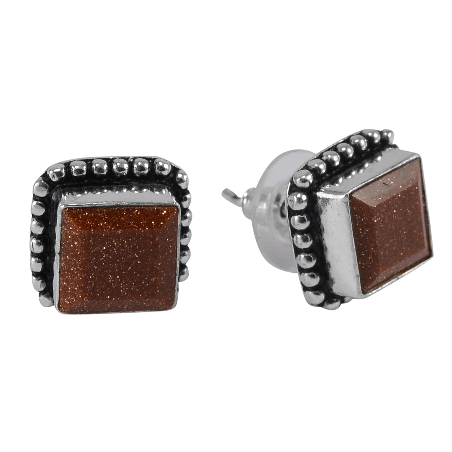 Brown Sunstone Gemstone Earring Pg-133369 Gender: Women