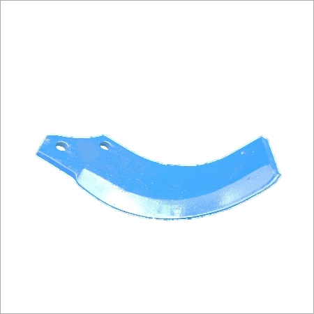 Rotavator Blades C Type - Stainless Steel, 80mm x 10mm Flat Size, 260mm Overall Length, Available in Black, Royal Blue, Sea Green | Industrial Use, 14mm x 48mm Hole Sizes