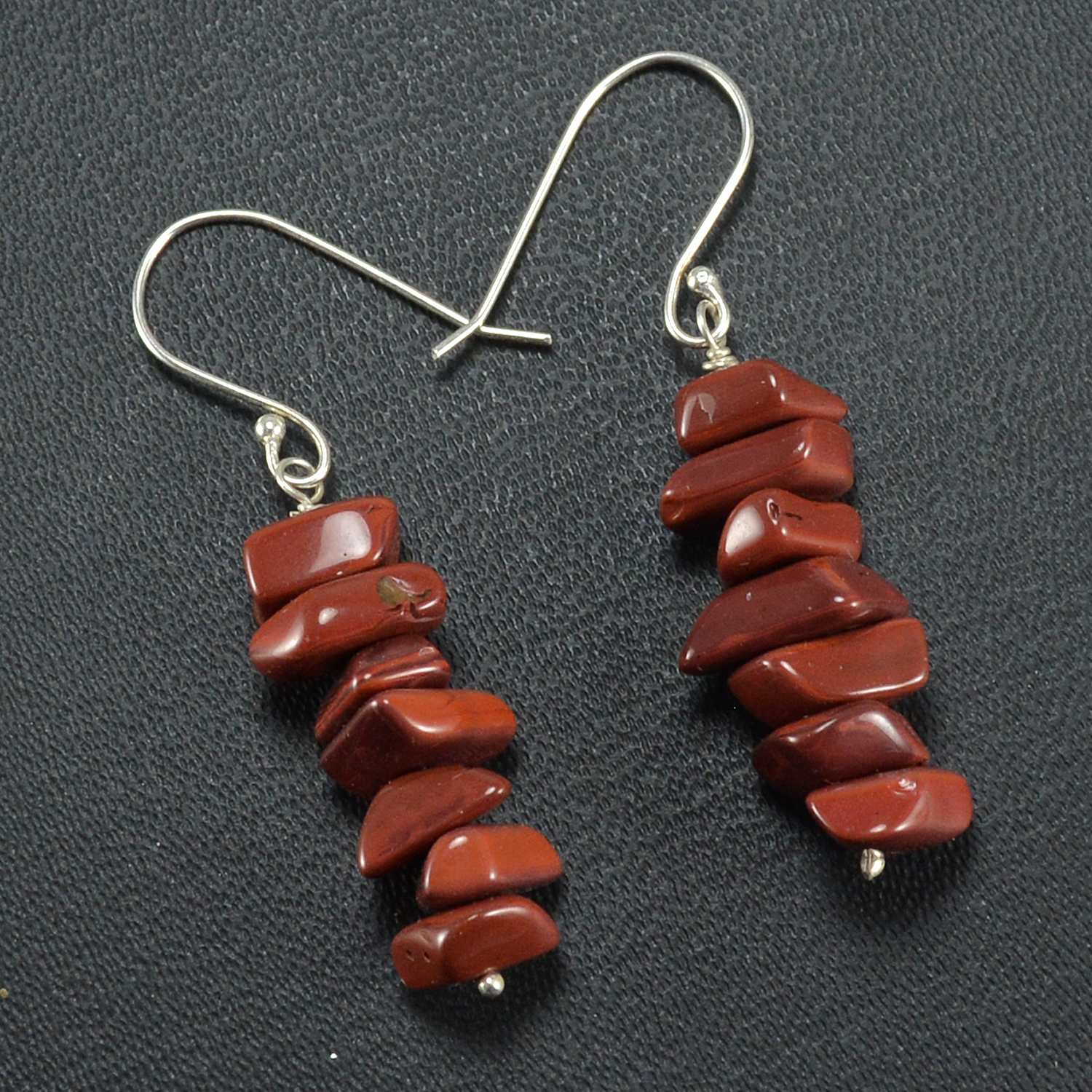 Red Jasper Gemstone Silver Earring Pg-133377 Gender: Women
