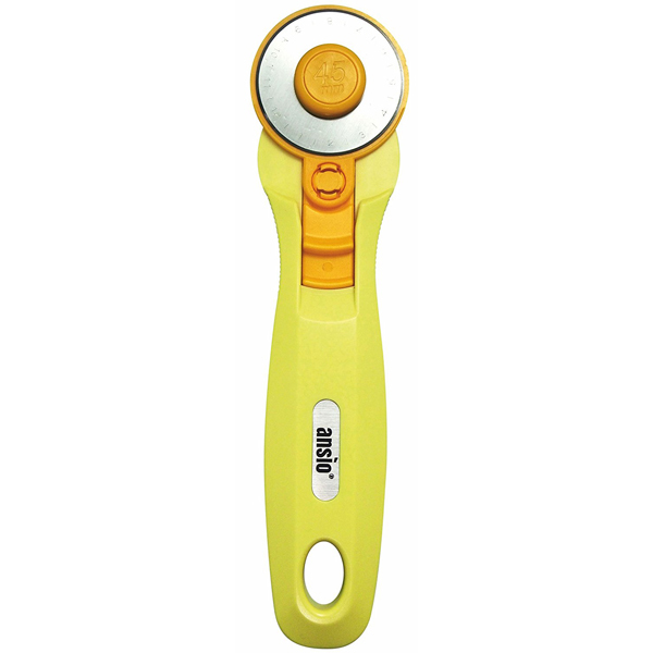 Rotary Cutter - Stainless Steel, 45mm Blade | Lockable Blade, Lightweight Plastic Handle, Purple Color, 10cm Handle Length, 100g Weight