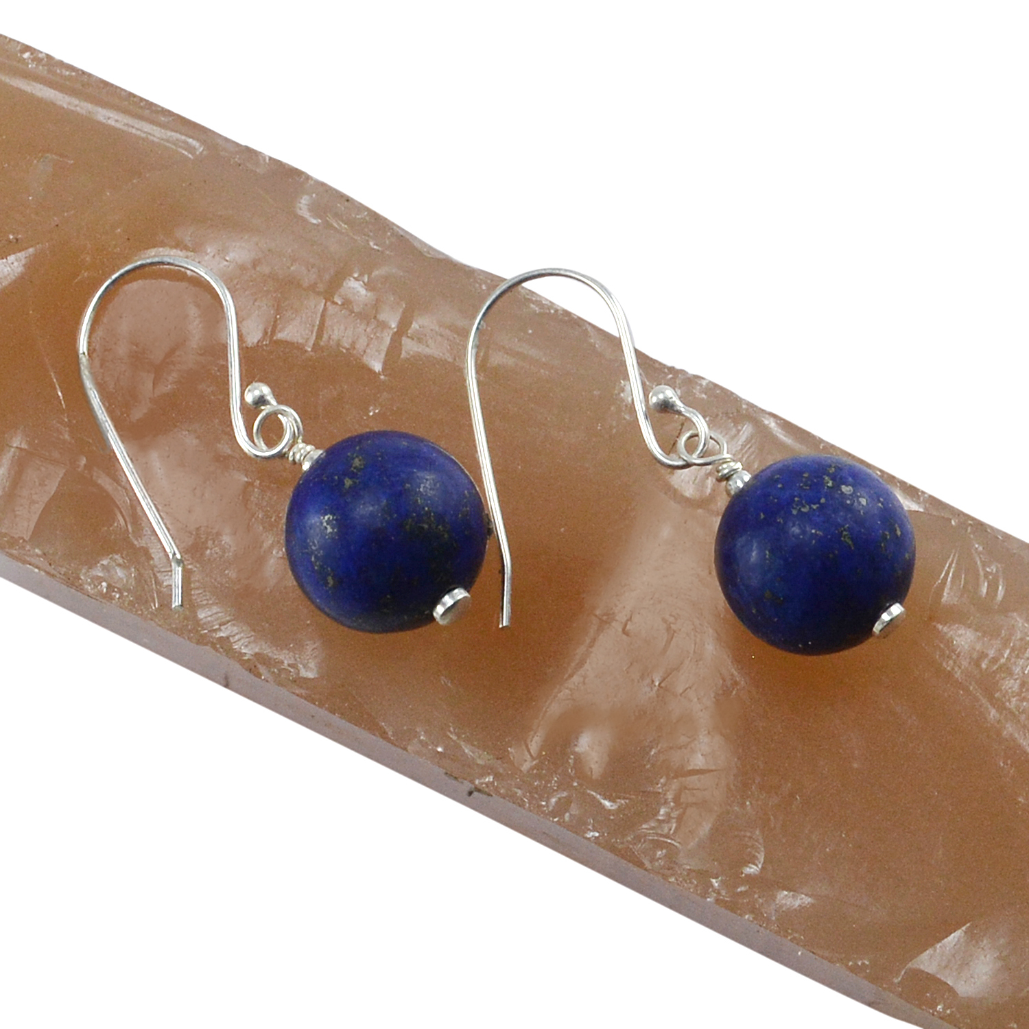 Lapis Lazuli Gemstone Dangle Earrings - 925 Sterling Silver 1x2.8 Cm Size 10 Mm Stone Perfect For Anniversary And Weddings