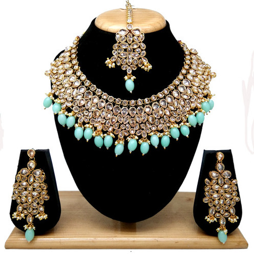 Antique AD Necklace Set - Alloy Material, Elegant Golden Color | Perfect for Weddings and Parties, Versatile Fashion Jewelry