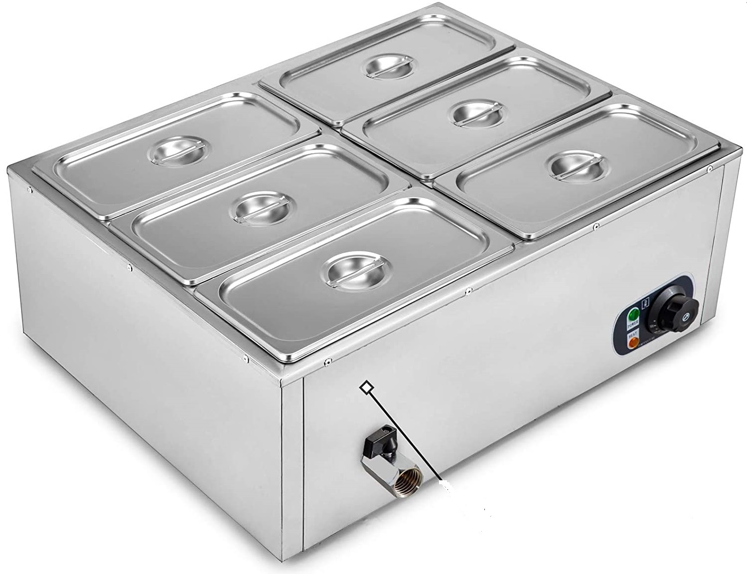 Ss Bain Marie 4 Pans Of 1/3 X 150mm 5.5 Ltr. Each Commercial