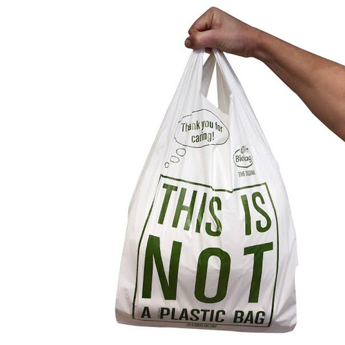 Milky White Compostable Carry Bag