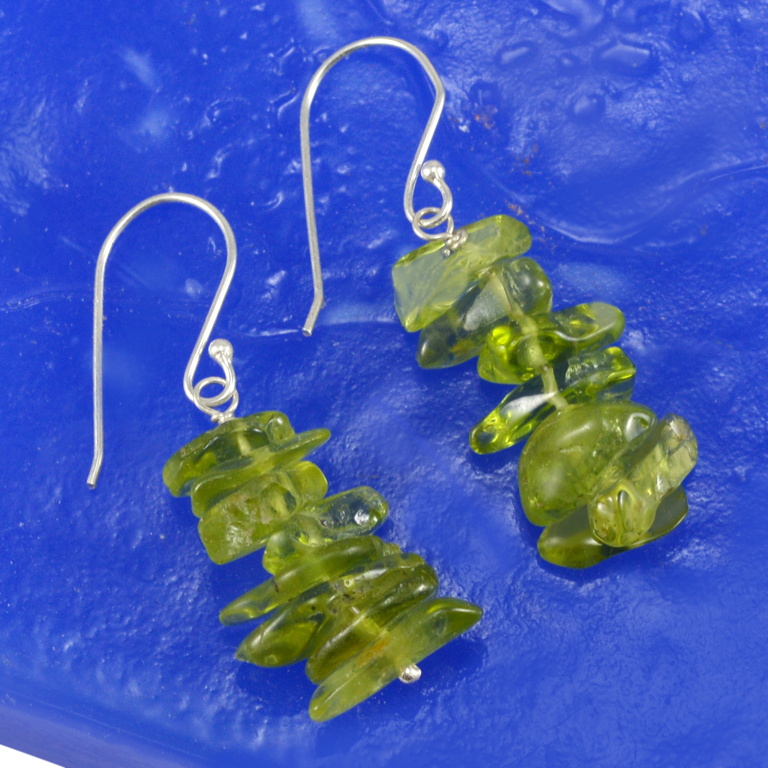 Green Peridot Silver Earring Pg-133395 Gender: Women