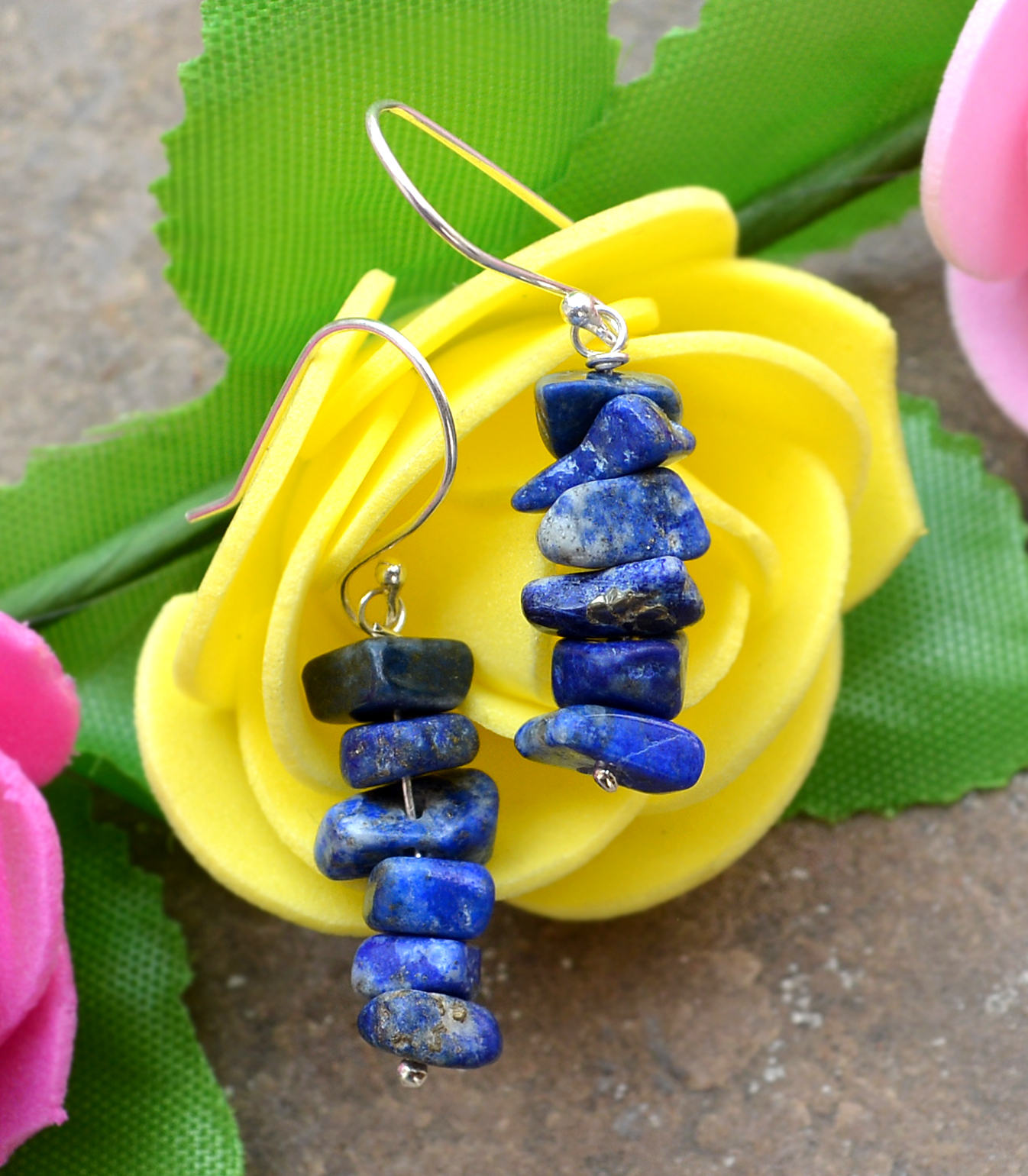 Lapis Lazuli Silver Earring Pg-133396 Gender: Women